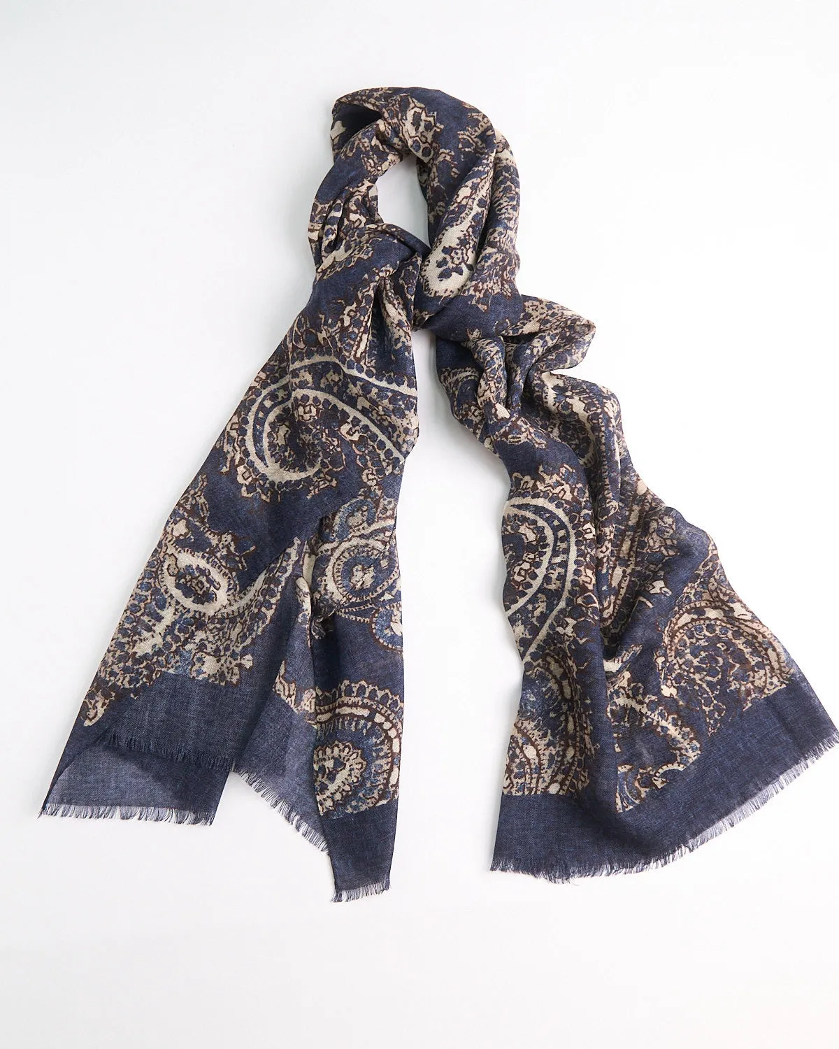 Midweight Mehndi Style Soft Wool Scarf