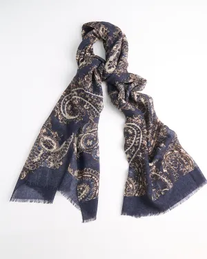 Midweight Mehndi Style Soft Wool Scarf