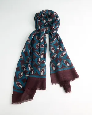 Midweight Retro Shapes Soft Wool Scarf