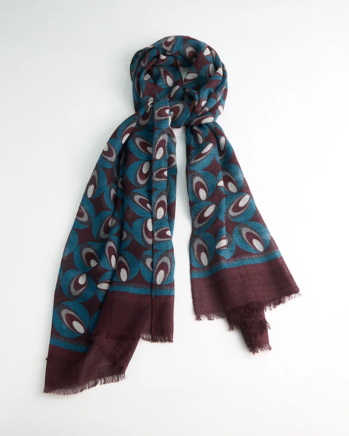 Midweight Retro Shapes Soft Wool Scarf