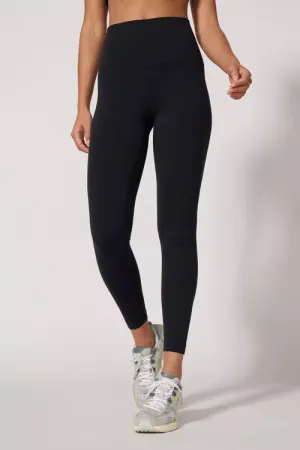 MPG Women's High-Waisted Ribbed Basic Legging 26" - Black