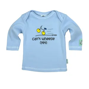 Newborn gift for baby boy cyclist - Can't wheelie yet