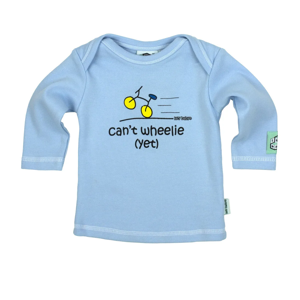 Newborn gift for baby boy cyclist - Can't wheelie yet
