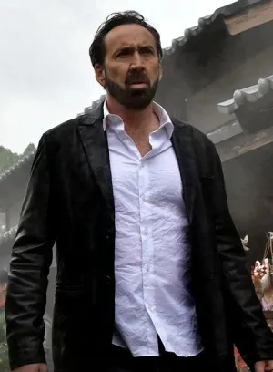 NICOLAS CAGE PRISONERS OF THE GHOSTLAND LEATHER BLAZER
