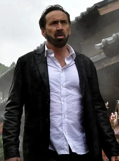 NICOLAS CAGE PRISONERS OF THE GHOSTLAND LEATHER BLAZER