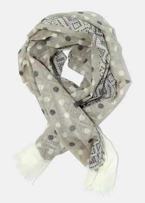 Polka Dot & Retro Print Scarf