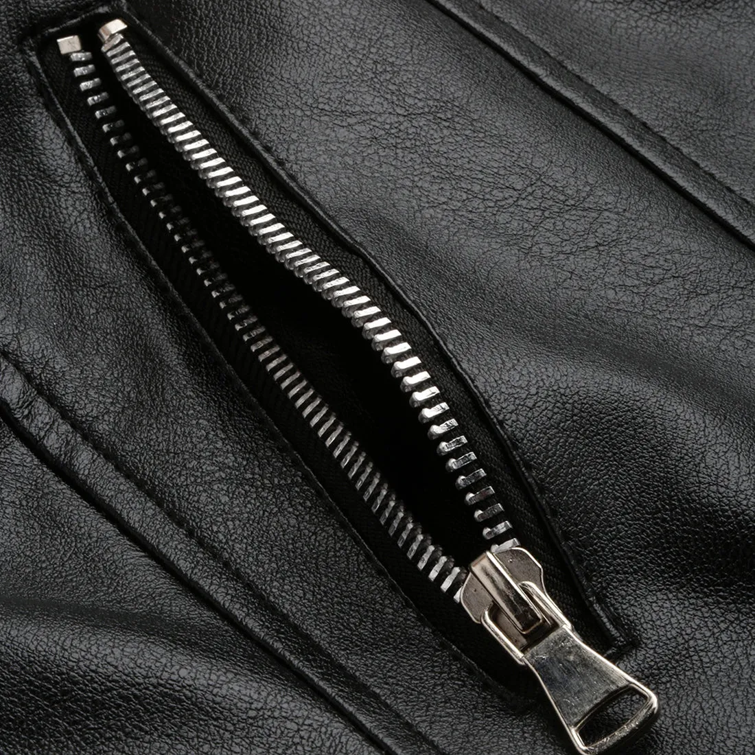 PU Collared Biker Jacket