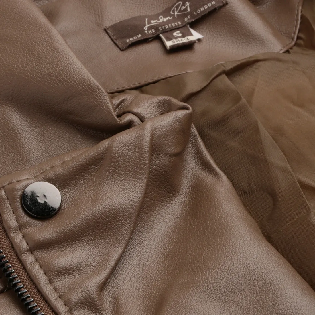 PU Collared Biker Jacket