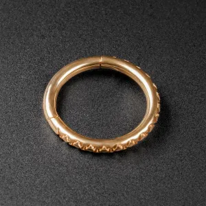 Quilted Gold PVD Titanium Hinged Segment Ring