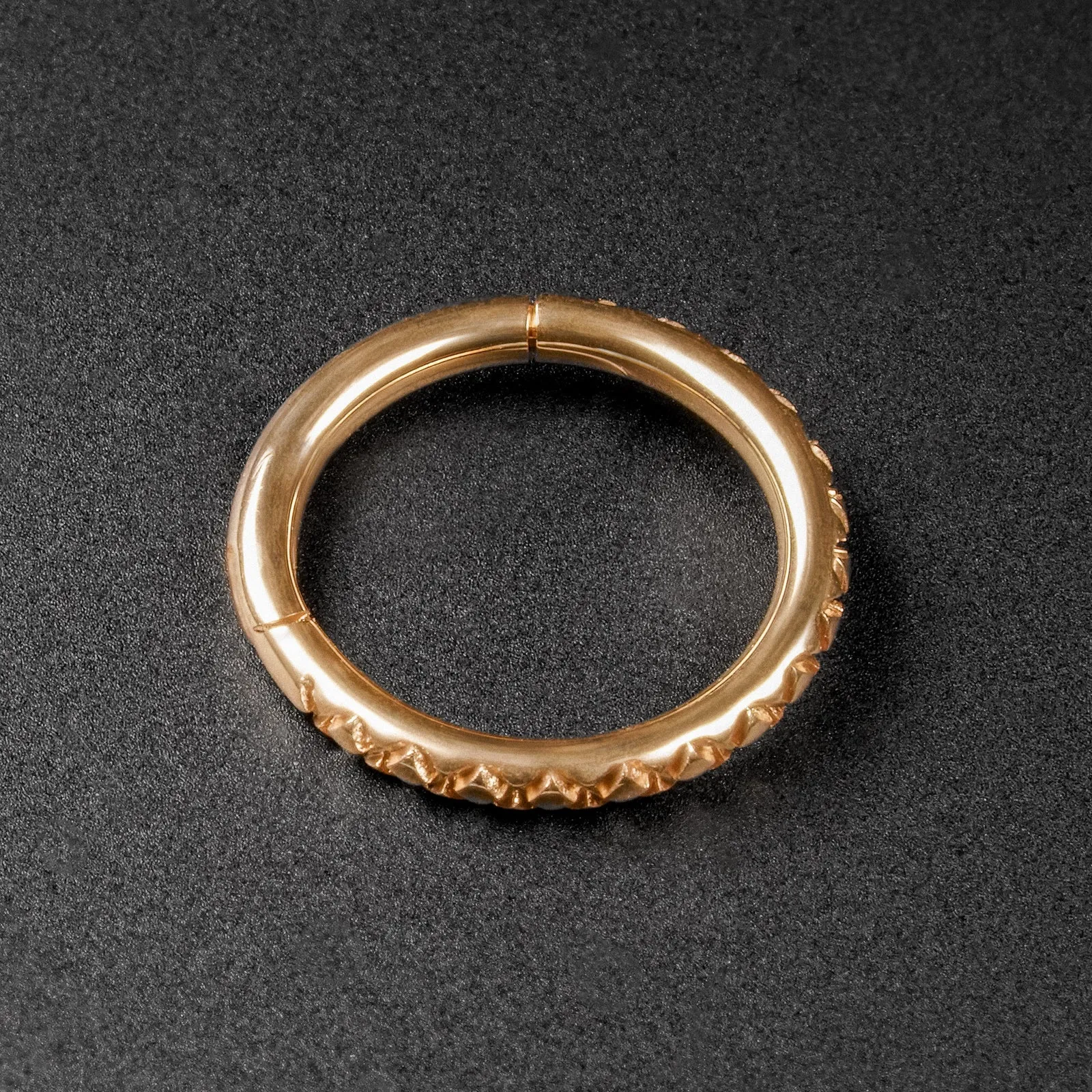 Quilted Gold PVD Titanium Hinged Segment Ring