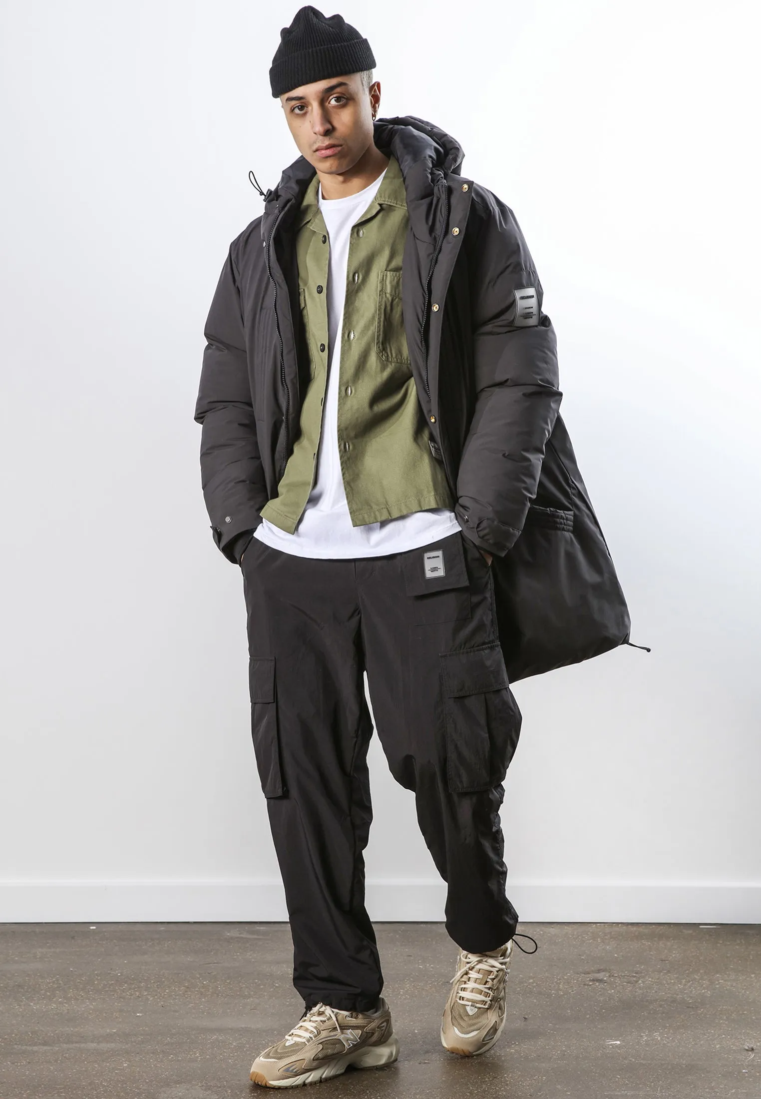 RELAXED NYLON CARGO BLACK