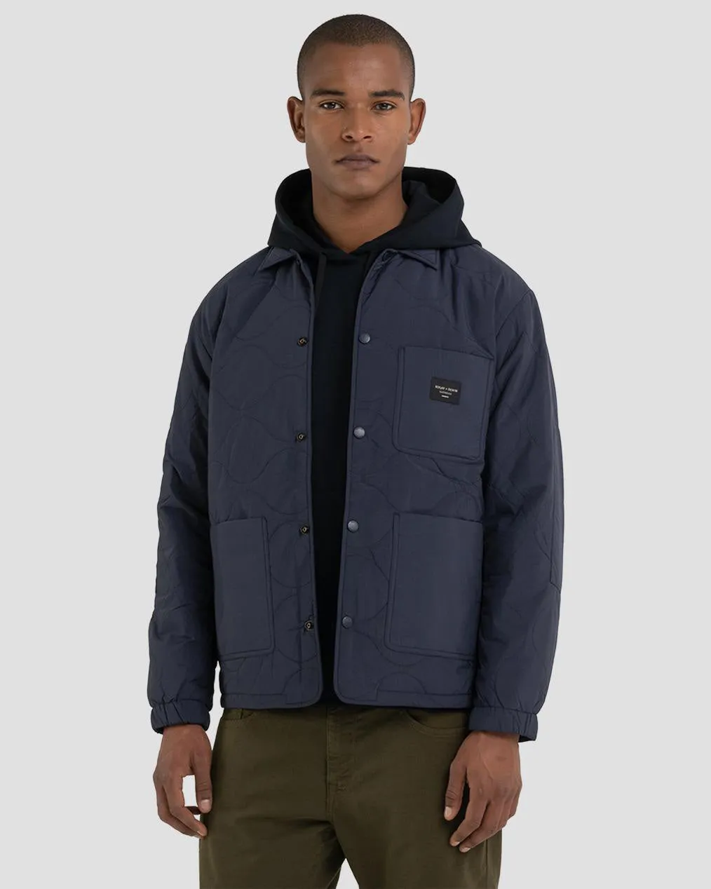 Replay Sartoriale Quilted Coach Jacket - Navy