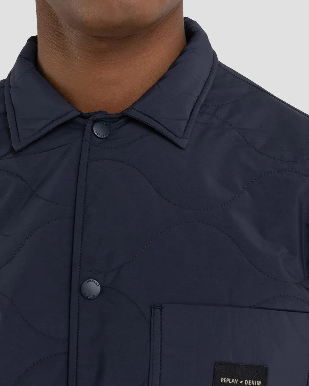 Replay Sartoriale Quilted Coach Jacket - Navy