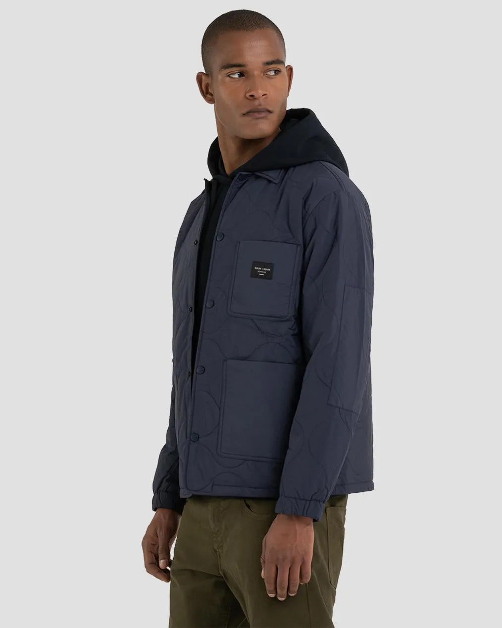 Replay Sartoriale Quilted Coach Jacket - Navy