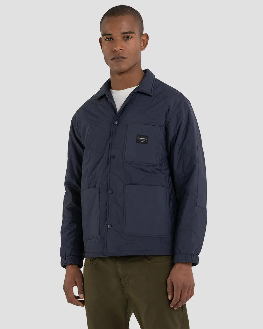 Replay Sartoriale Quilted Coach Jacket - Navy