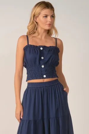 Ruffle Trim Spaghetti Strap Top