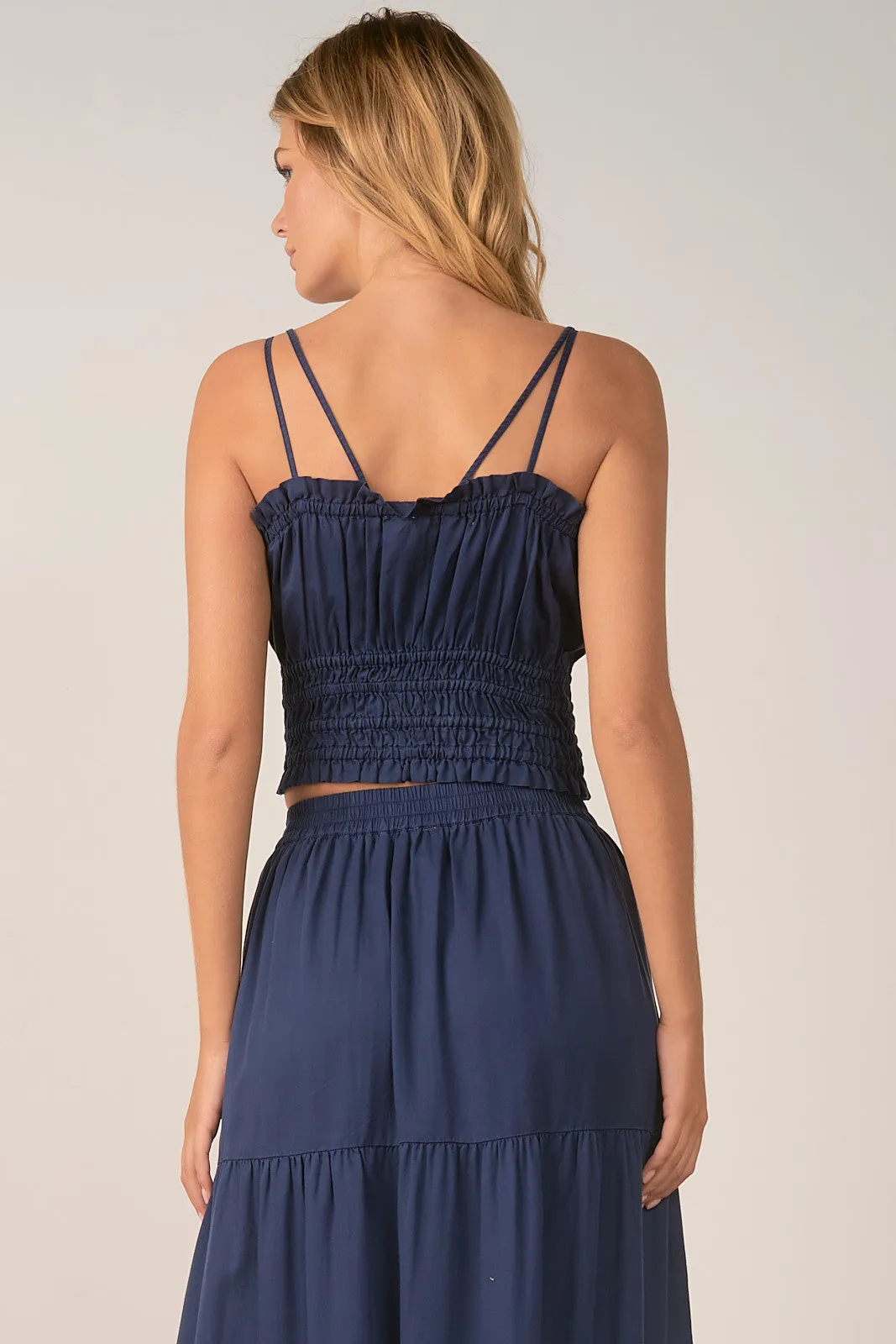 Ruffle Trim Spaghetti Strap Top