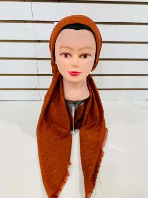 Rust Dotted Shimmers Cotton Pretied