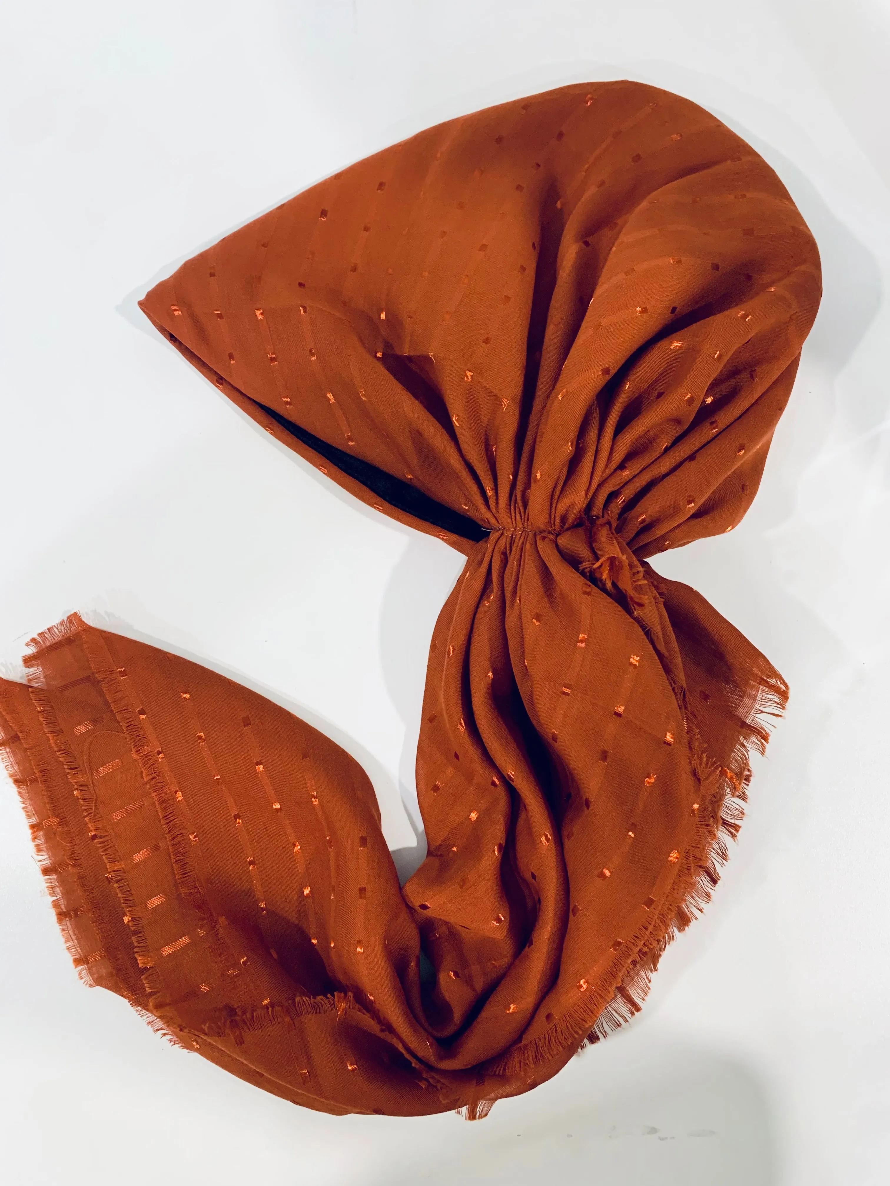 Rust Dotted Shimmers Cotton Pretied