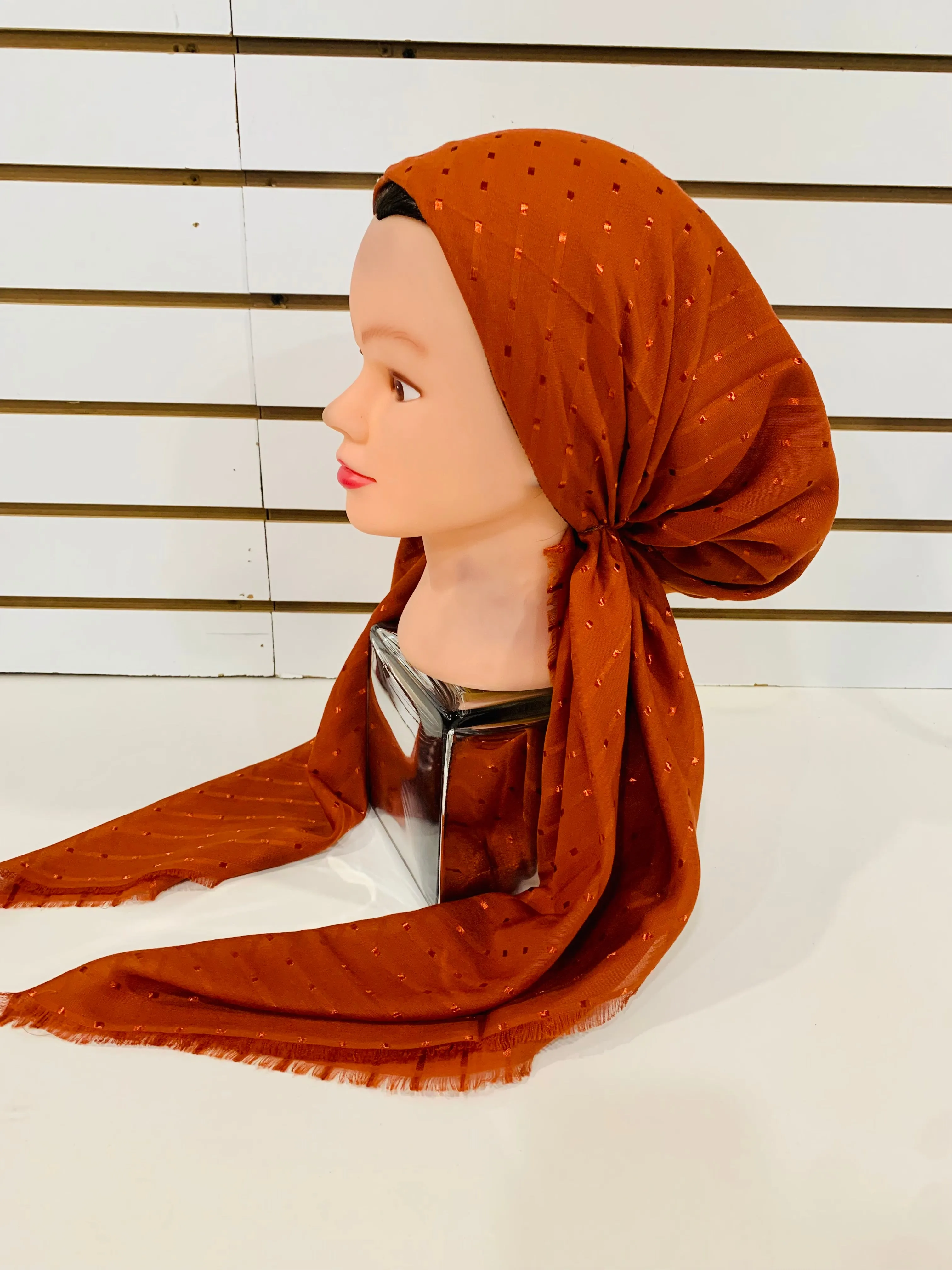 Rust Dotted Shimmers Cotton Pretied