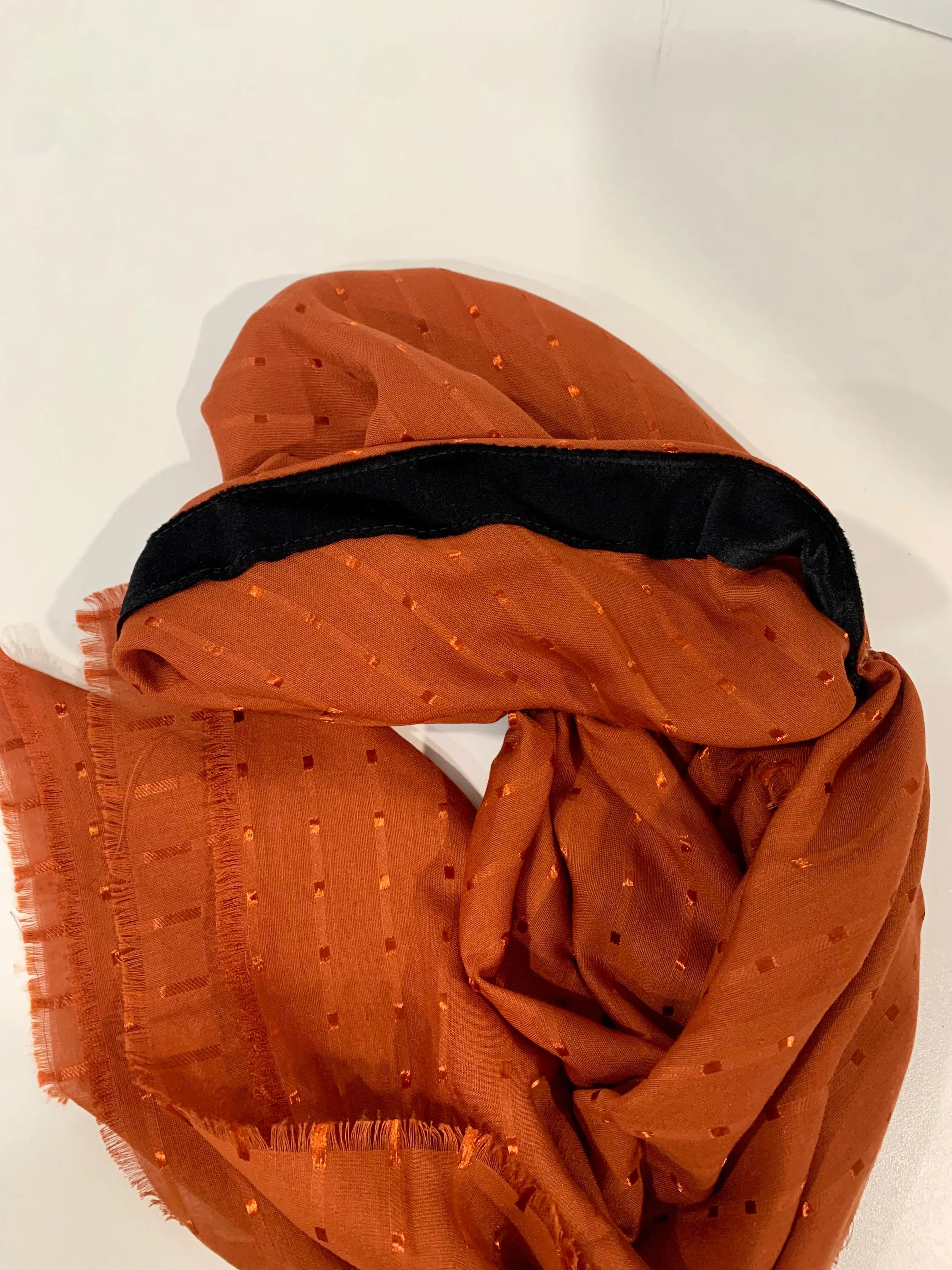 Rust Dotted Shimmers Cotton Pretied