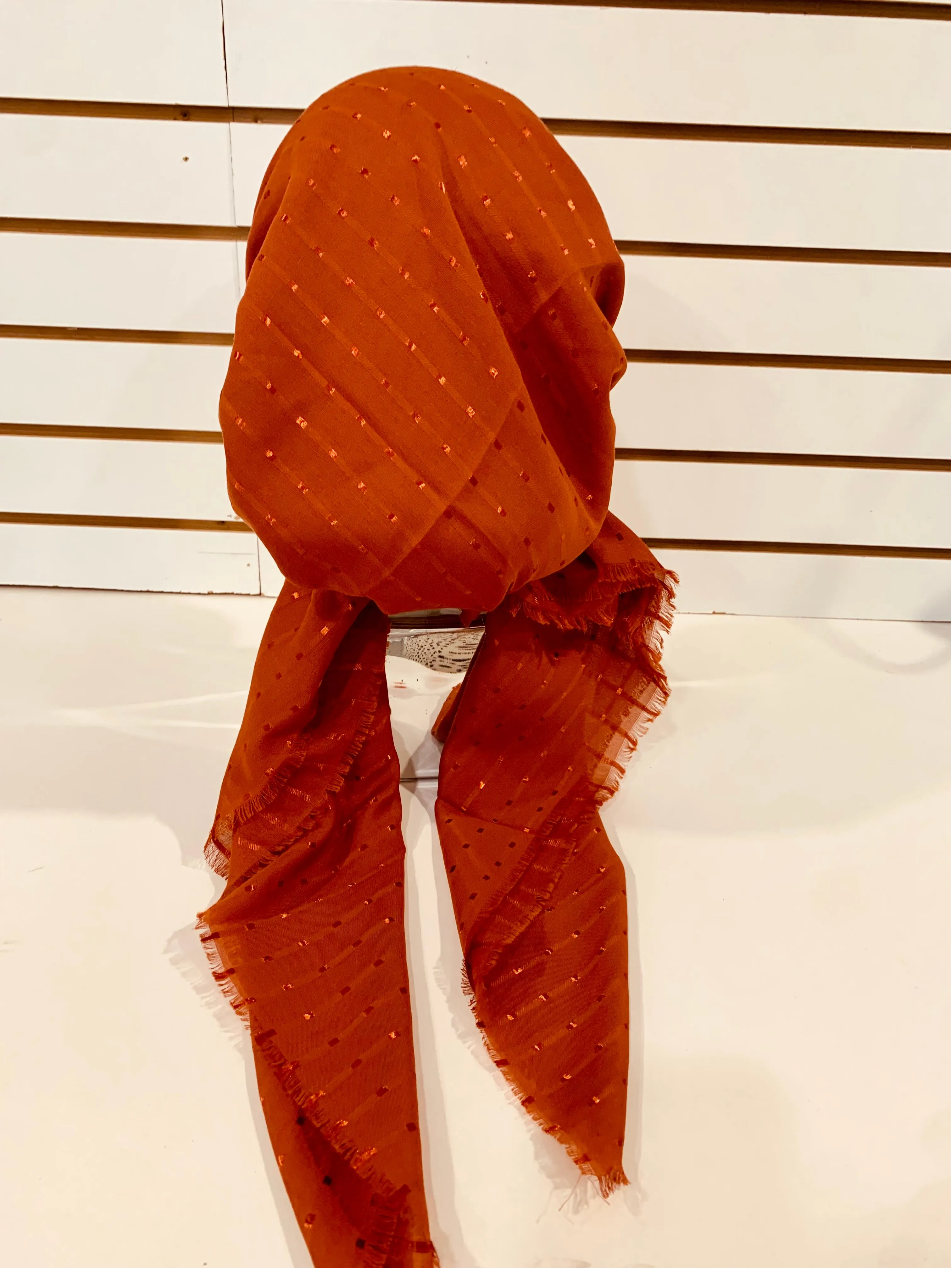 Rust Dotted Shimmers Cotton Pretied