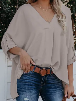 Stunncal Sexy V-Neck Loose Long-Sleeved Tops (7 colors)