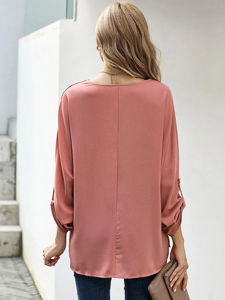 Stunncal Sexy V-Neck Loose Long-Sleeved Tops (7 colors)