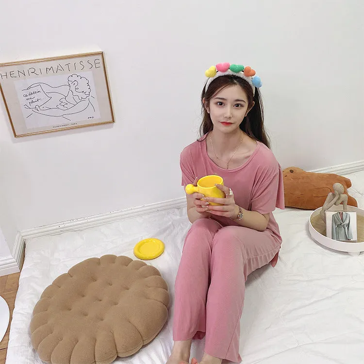 Summer Three-Piece Korean Trendy Casual Loose Silk Loungewear Modal Sets Sleepwear