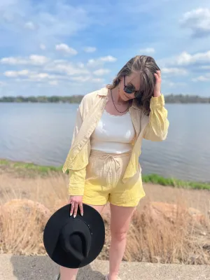 Sunset Ombre Waffle Textured Short Set