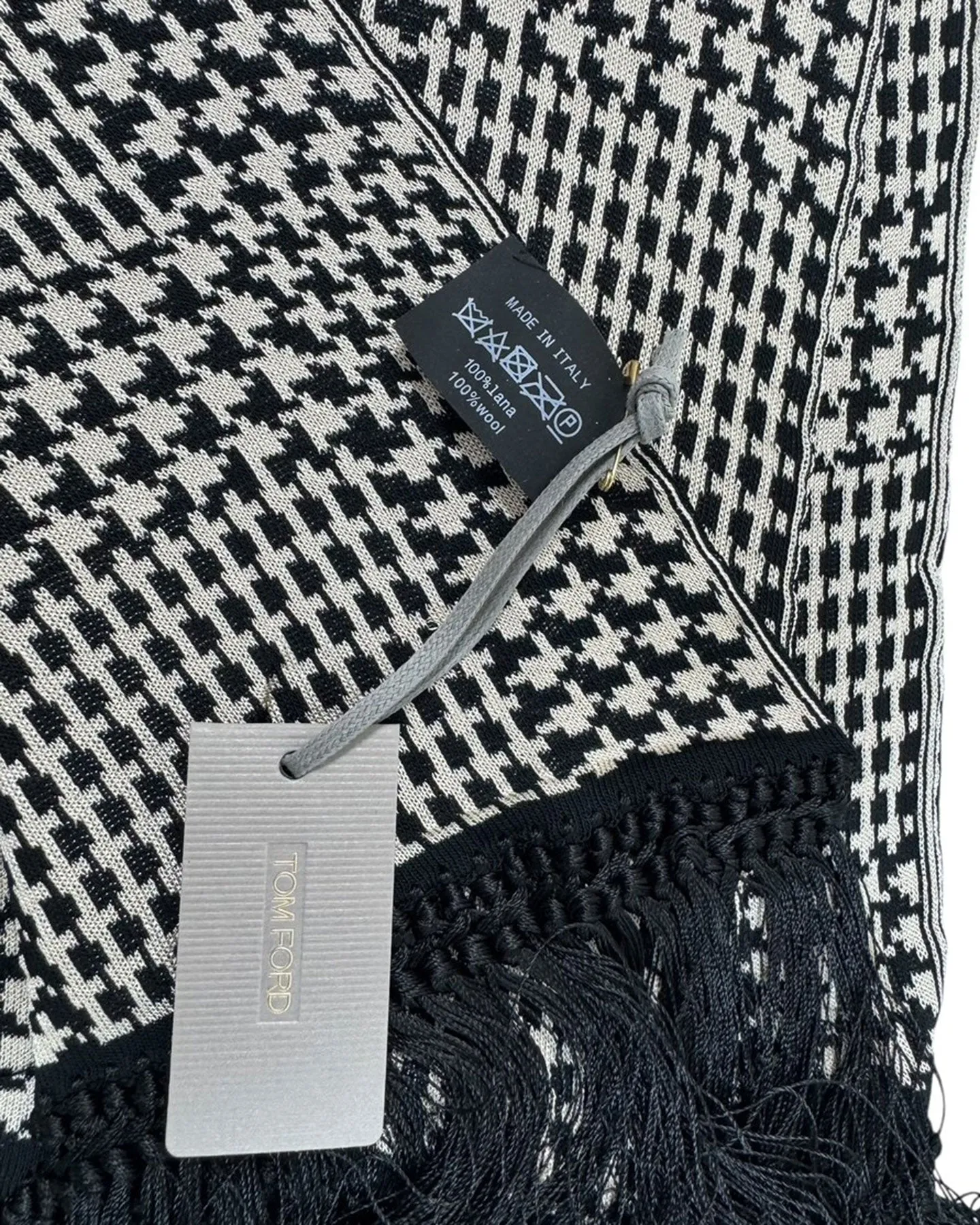 Tom Ford Scarf Houndstooth Design - Fringe