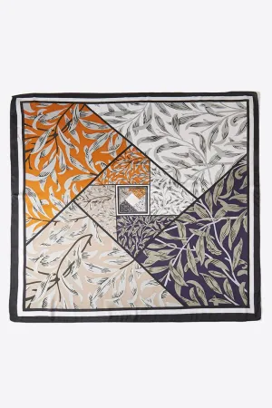 Twist In The Wind Black Square Satin Scarf