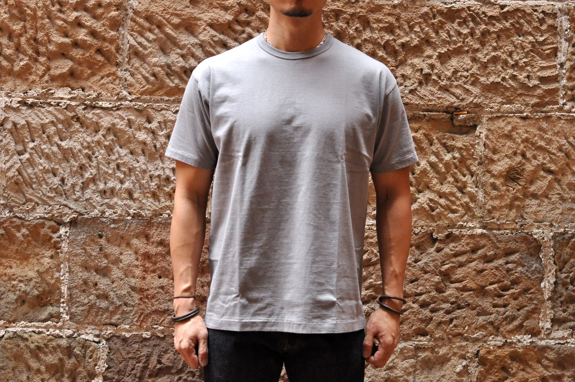 Unique Garment 7oz 'Airy' Plain Loopwheel Tee (Grey)