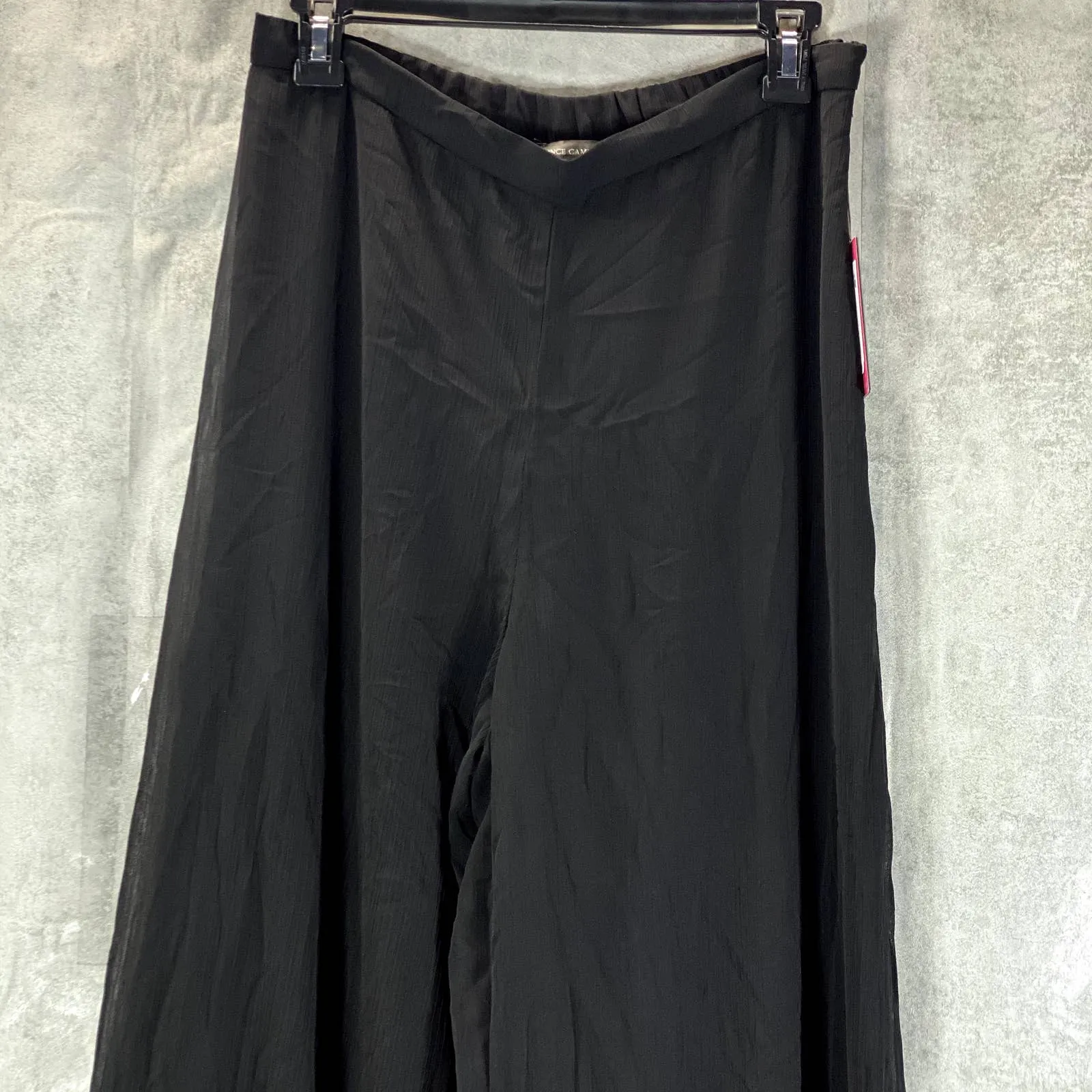 VINCE CAMUTO Women's Black Wide-Leg Yoryu Relaxed-Fit Pull-On Pants SZ M