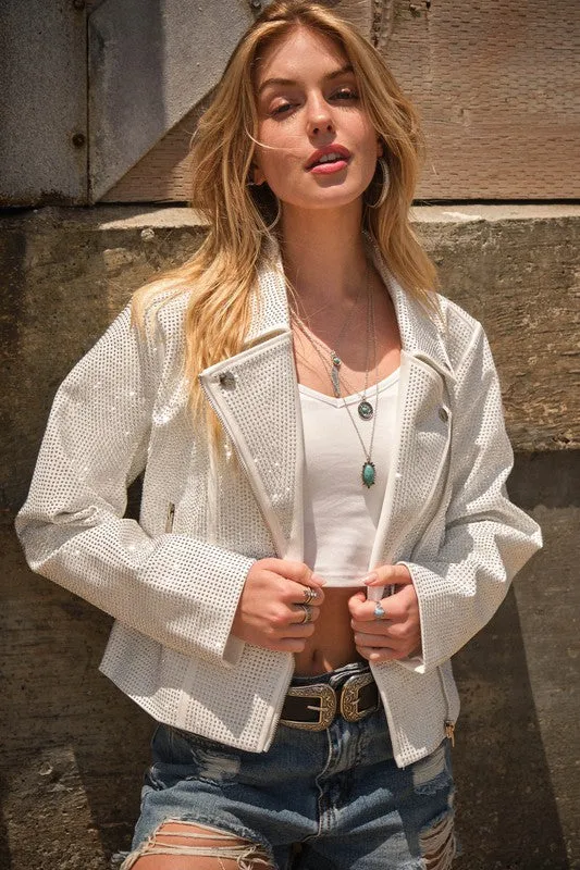 Wild Ride Crystal Studded Moto Jacket