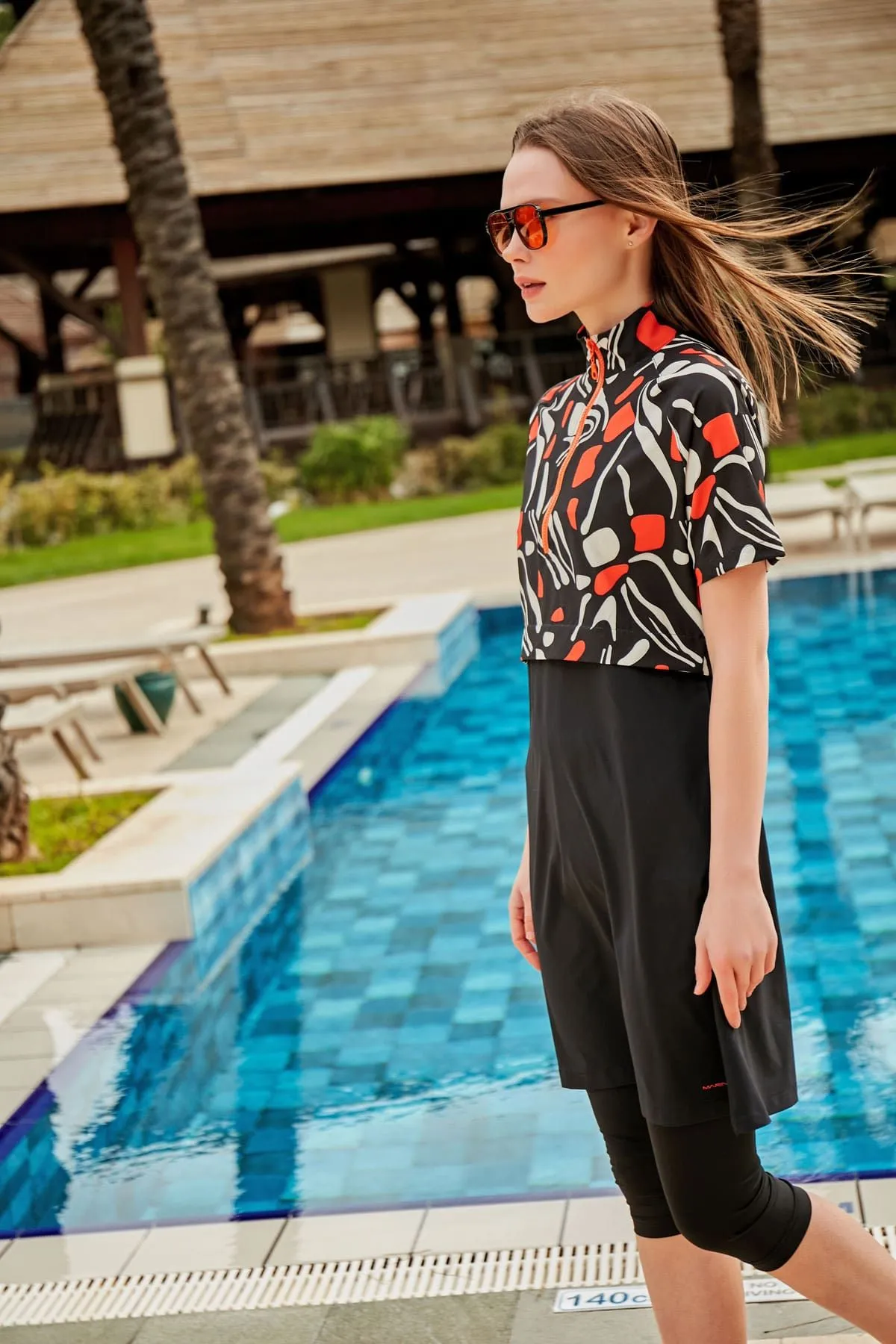 Woven Black Half Coverage Swimsuit M2441