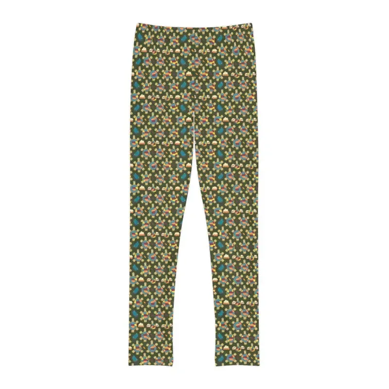 Youth Full Length Leggings with Seam Thread Color
