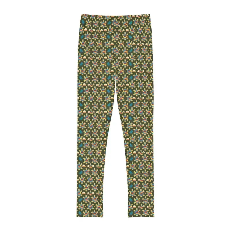 Youth Full Length Leggings with Seam Thread Color