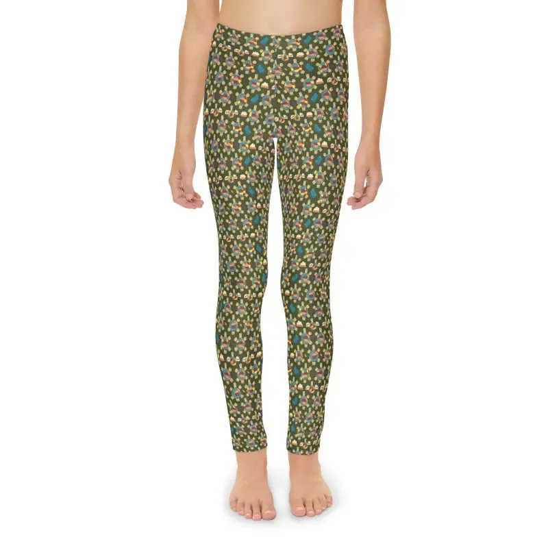 Youth Full Length Leggings with Seam Thread Color