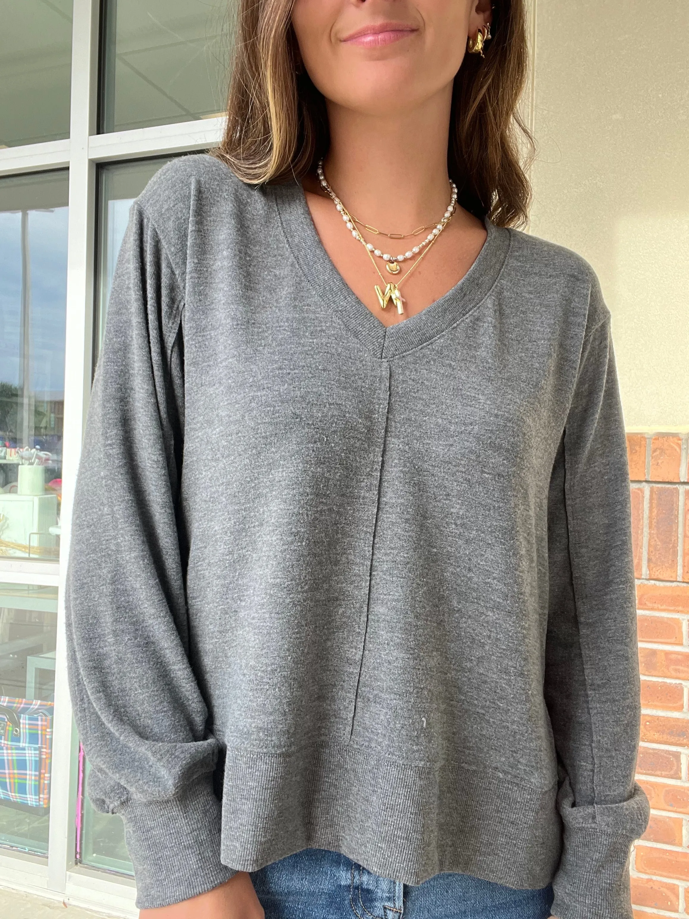 Z Supply Wilder Cloud V-Neck Top